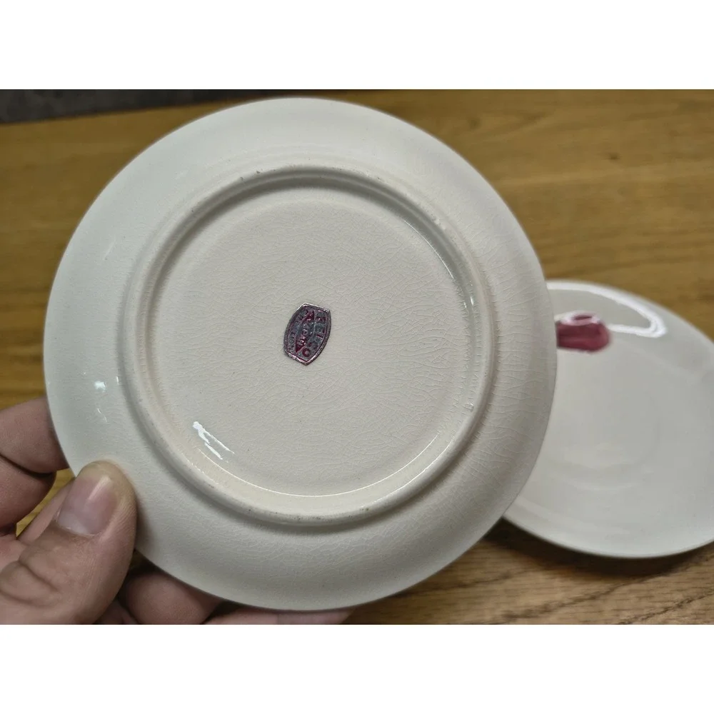 Vintage‎ Relco Japan Mom & Pop Bow Tie Ribbon Pair of Saucers